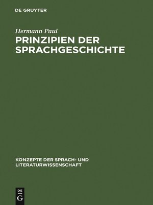 cover image of Prinzipien der Sprachgeschichte